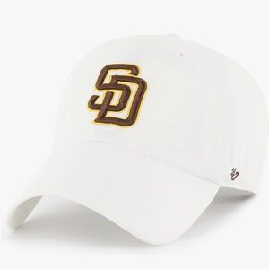 '47 MLB White San Diego Padres Adjustable Strap Hat Cap, Adult One Size Fits All